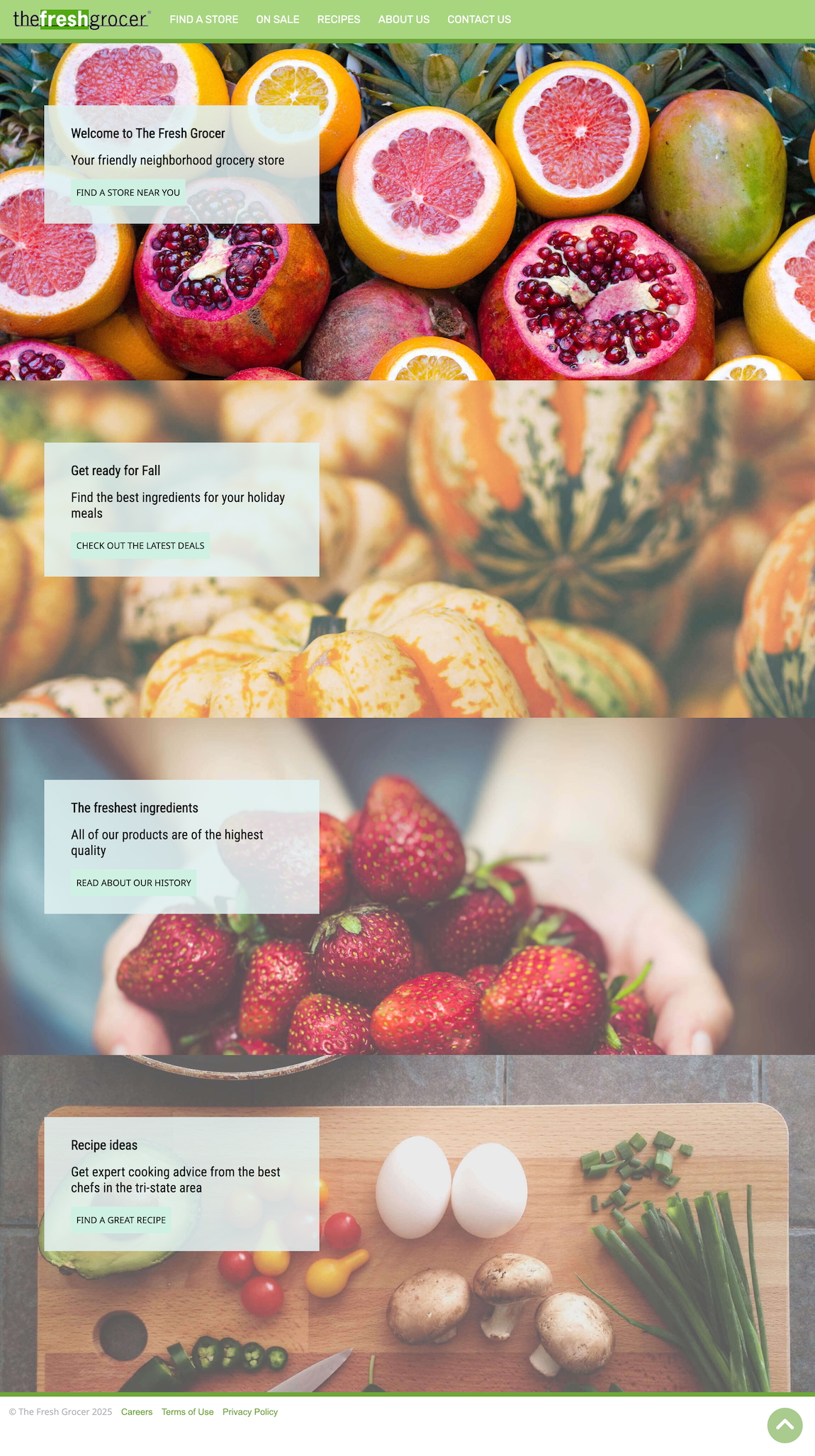 The Fresh Grocer screenshot - homepage