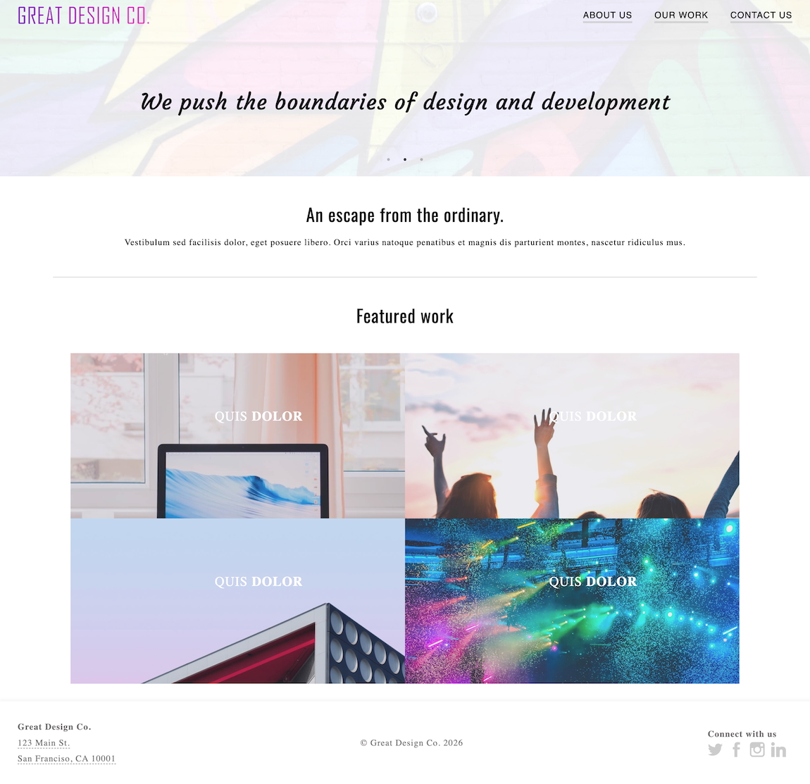 Great Design Co. screenshot - homepage