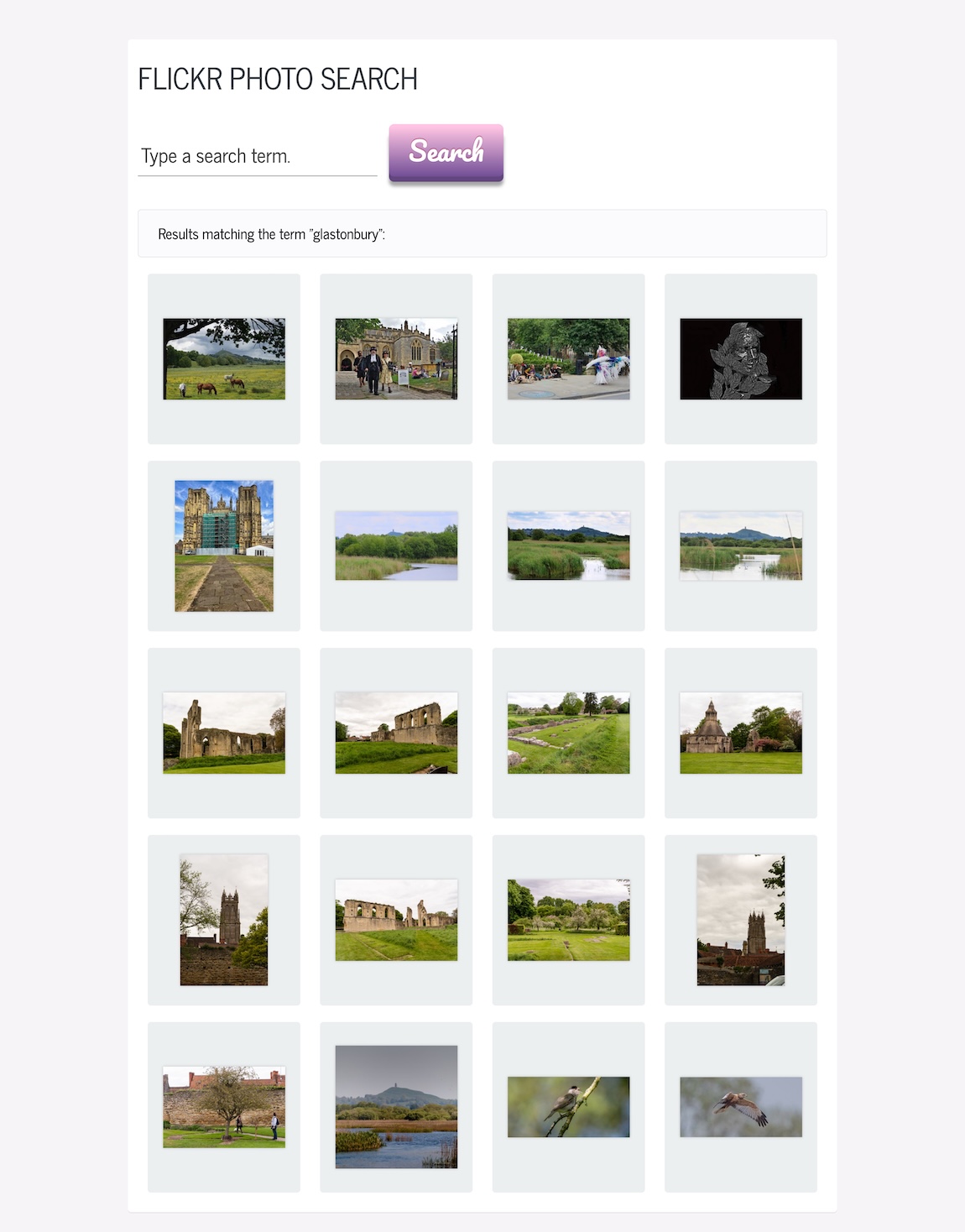 Flickr photo search screenshot - full
